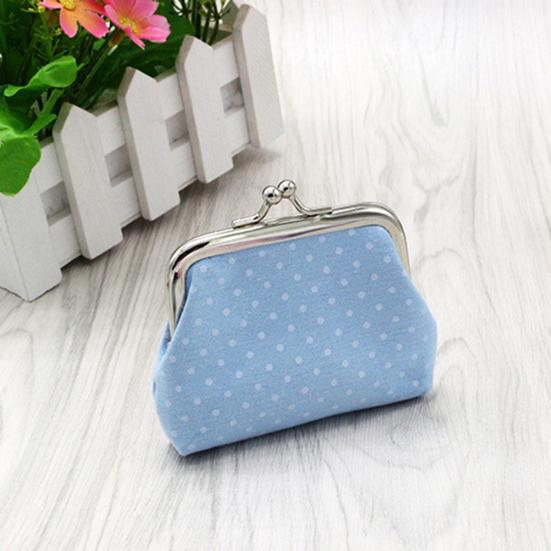 Women Coin Purse, Polka Dot Printing Mini Lightweight Pouch, Pocket Size Kiss Lock Coin Pouch, for Coins Earrings Hair Ties Small Items