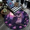 Night Owl Round Area Rug,Carpet Rug for Living Room Bedroom Sofa Playroom Decor,Non-slip Floor Mat