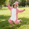 Kids Onesies Cartoon frog Kigurumi Pink Fleece Pajamas for Halloween Christmas Party Outfit