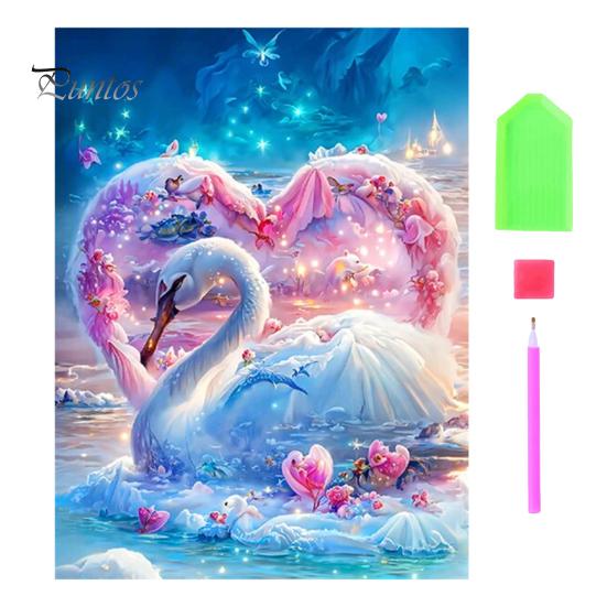 5D Swan Love Diamond Painting Full Drill Resin Mosaic Rhinestone Embroidery Craft Kits for Home Wall Decor Gift
