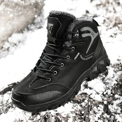 Botas de Neve de Inverno, Sapatos de Caminhada com Forro de Algodão para Aquecimento, Sapatos Masculinos para Caminhada ao Ar Livre, Sapatos Esportivos Casuais Masculinos
