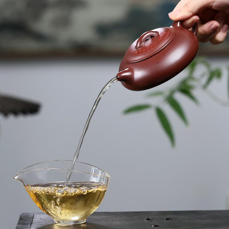 Elegant Handmade Yixing Zisha Teapot In Dragon Blood Clay
