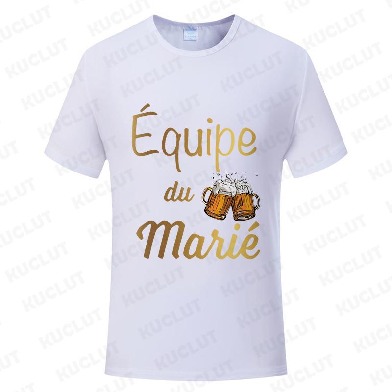 French Evg Team Married Tops Single Farewell Bachelor Party T Shirt Future Groom Man Tshirt Fashion Beer Graphic Wedding Tees