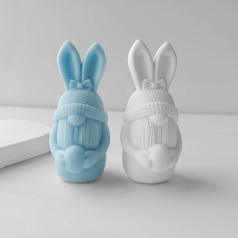 Świąteczny brodaty karzeł stary człowiek formy śliczny królik wielkanocny świeca silikonowa forma świeca projekt ozdoba domu DIY narzędzie rzemieślnicze