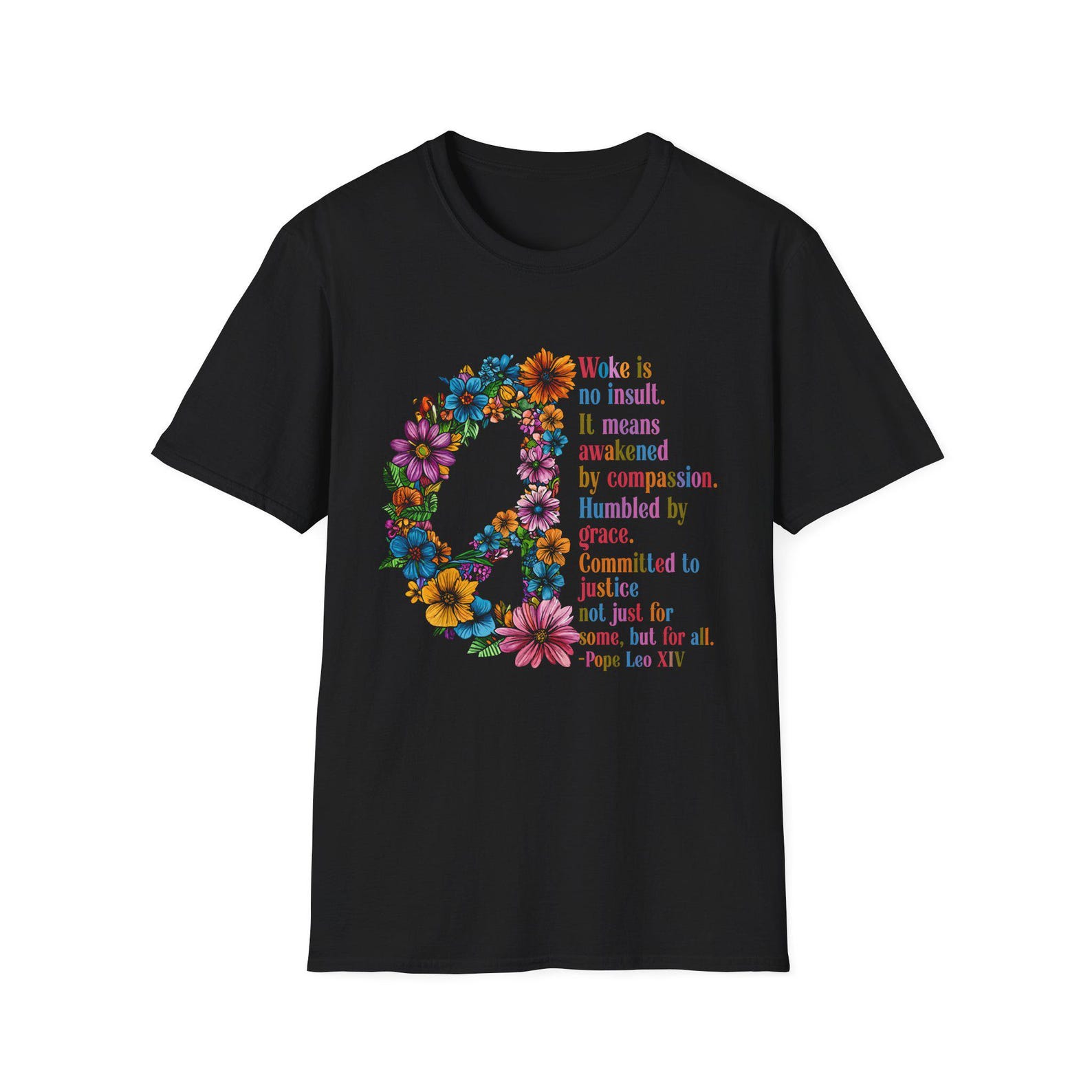 Woke Is No Insult T-shirt, Pope Leo XIV Quote, Peace Lover Shirt, Progressive Catholic Tee 2XL