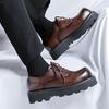 2024 new leather shoes men's Korean version trend versatile breathable shoes British style thick-soled formal men's shoes 6123-R