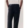 H M Regular Fit Linen Pants Black
