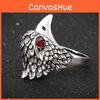 Exquisite Silver Cool Punk Animal Ring Eagle Biker Ring Fashion Jewelry For Men Women