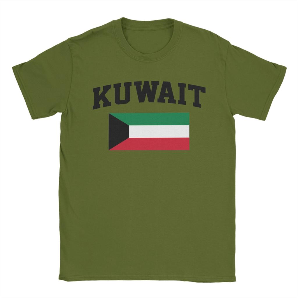 Kuwait Flag TShirt Unisex Funny Cotton Tee Shirt Round Collar Short Sleeve T Shirts Plus Size Clothes