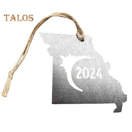 

2024 Солнечное затмение Металлическое украшение с пеньковой веревкой Полное солнечное затмение Крытый и открытый орнамент Памятный кулон Любителям астрономии Подарок на память K