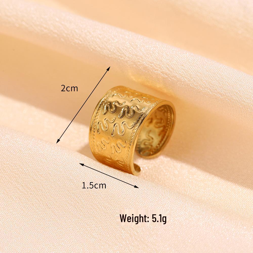 Minimalist Irregular Stainless Steel Open Ring: European & American Style Stackable Index Finger Accessory for Women