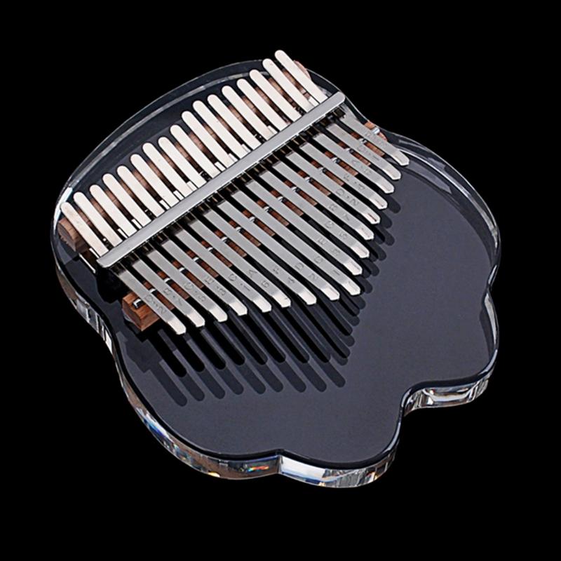 Transparent Kalimba Acrylic Finger Pianos 17 Keys Thumb Piano with Letters and Notes Musical Instrument Gifts for Girls