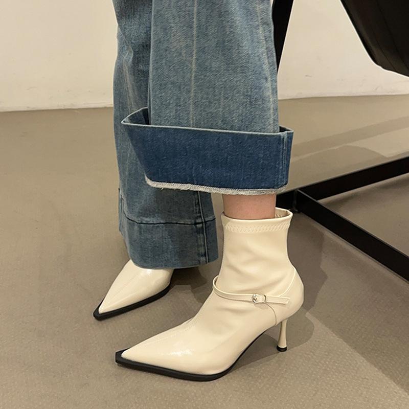 Pointed Short Boots Women's Season Martin Boots Boots High Heels Women's Boots Skinny Boots Skinny Heel Short Boots