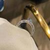 High Carbon Diamond Heart Shaped Aquamarine Ring Elegant Ice Cut Design for Women