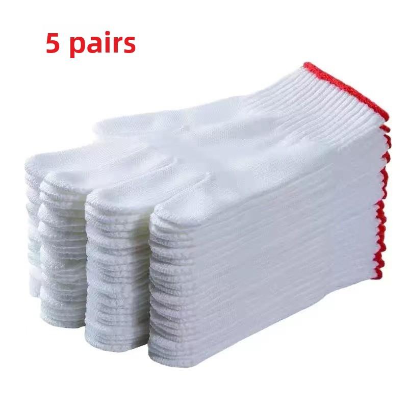 10pcs of 5 Pairs of White, Durable Gloves That Are Comfortable, Breathable,Very Elastic,Fit The Palm Very Well,Easier To Operate