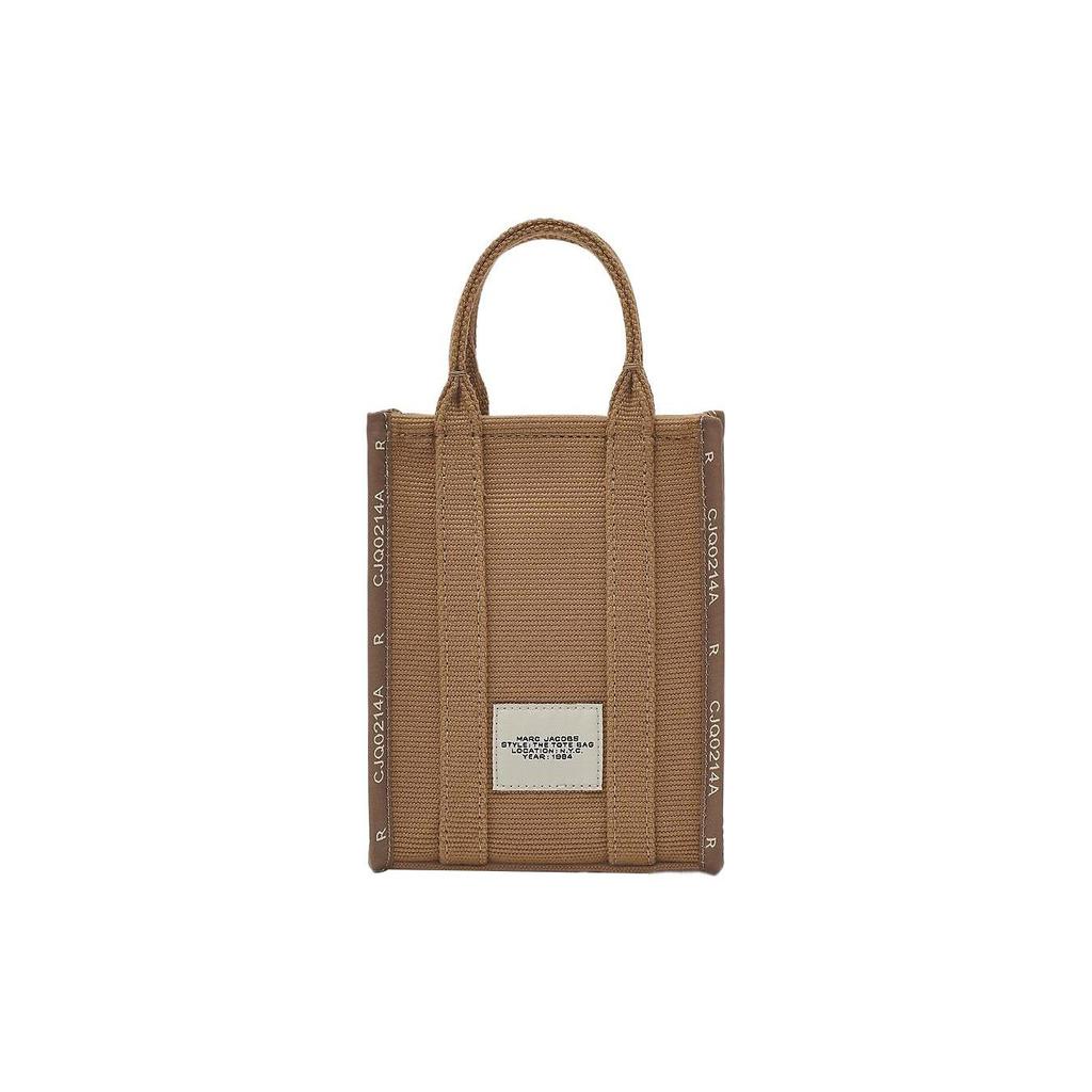 Marc Jacobs Mini Adjustable Detachable Shoulder Strap Woven Jacquard Logo Crossbody Handbag Women handbag Camel 2R3HCR027H01230