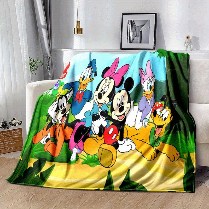 1pc Mickey Mouse Printing Blanket for All Season, Unisex Cartoon Blanket, Office Blanket, Lunch Rest Blanket