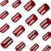 High-End Red Cat Eye Short Press-On Nail Tips