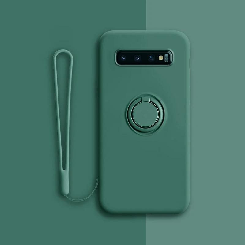 Mjukt Silikonfodral För Samsung Galaxy S10 Plus S21 S20 FE Ultra S Note 20 9 10 S9 S8 S10E E Note20 Note9 Fodral Ringhållare Stöd