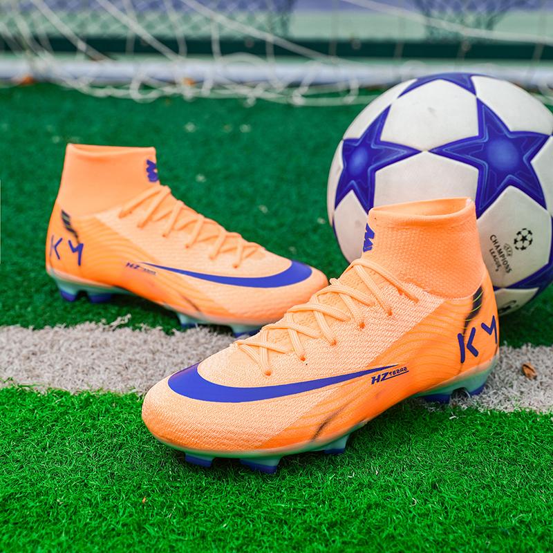 Male Adults''s High Top Football Shoes FG Long Spikes Adult Football Shoes Lightweight Professional Athletic Training