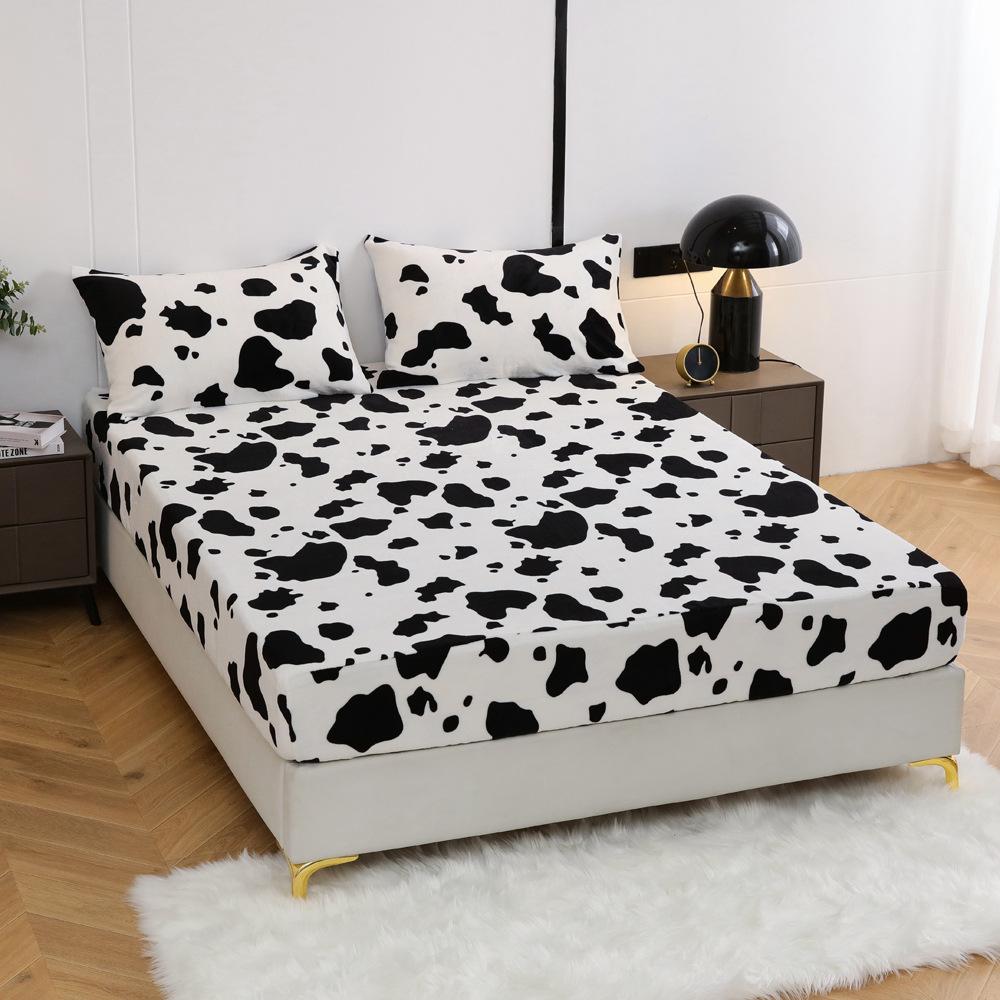 

Чехол из молочного бархата, коралловый фланелевый чехол на кровать с круглой эластичной резинкой, противоскользящий пылезащитный лист (Наволочка не входит в комплект) 180*200*25cm