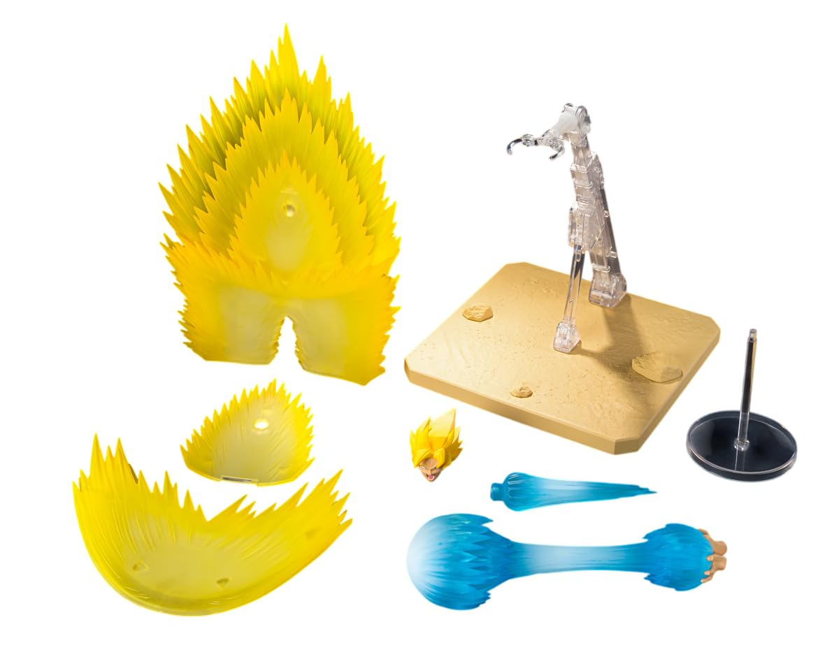 TAMASHII NATIONS Dragon Ball Z Super Saiyan Son Goku Effect Parts Set Instant Transmission Kamehameha 150mm ABS PVC Painted Action Figure S.H.Figuarts