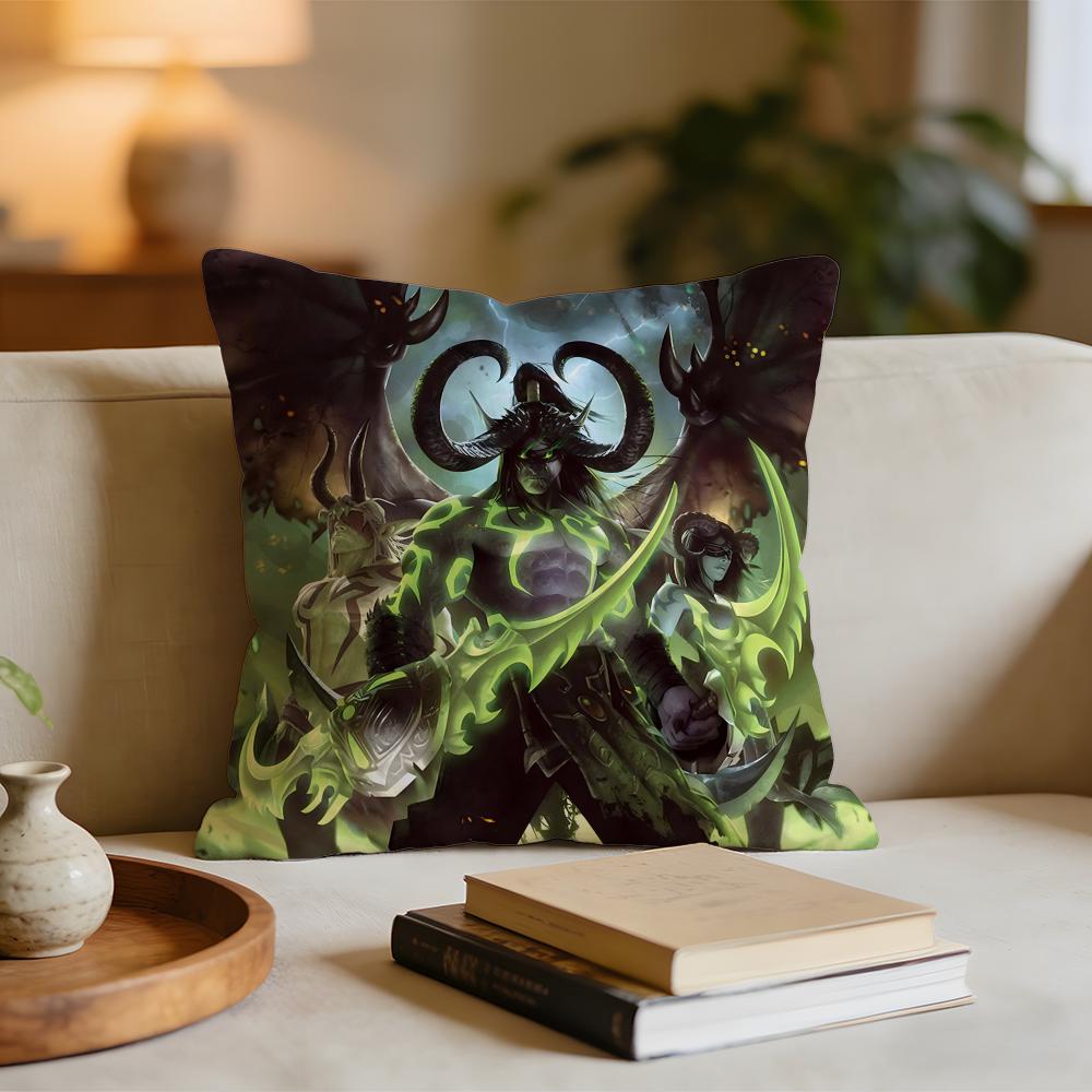 Warcrafts of World WWOW Cushion Cover Short Plush Pillowcase for Bed Sofa Carwashable