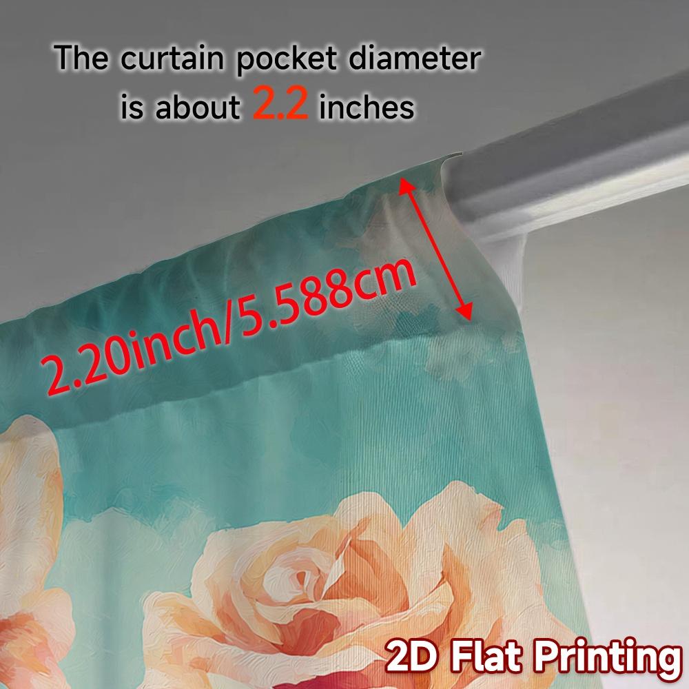 2D FLAT PRINTING 2pcs Curtains (Without Rod) Floral Elegance Design(1) Holiday April Fools is Day Printed Curtains Versatile