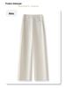 Women's Khaki Wide-Leg Suit Pants: 2025 Spring High-Waist Straight-Leg Style for Casual and Formal Wear