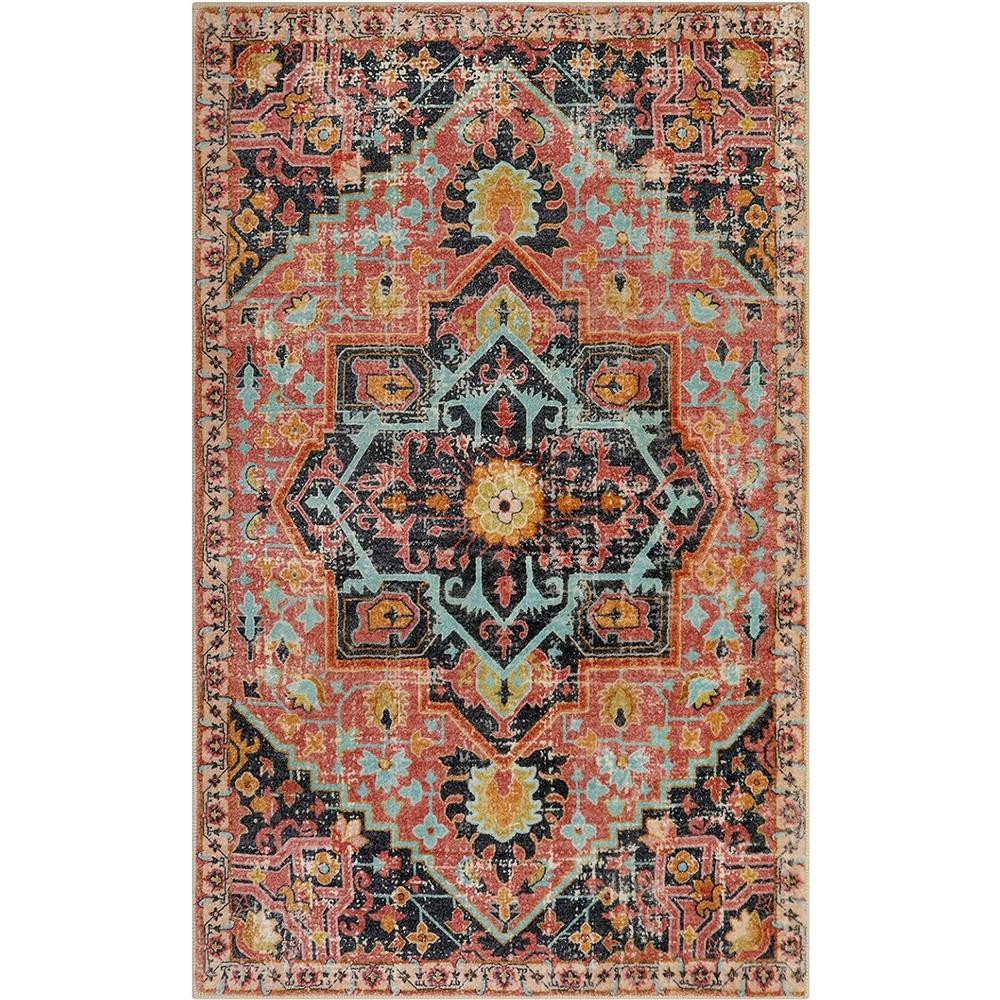 Boho Area Rug Tvättbar Matta för Sovrum Floral Badrumsmatta Halkfri Vintage Badmatta Inomhusmatta för Entré Flickrum