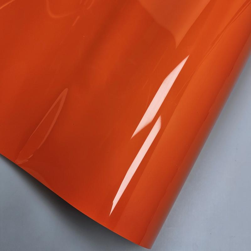 High Glossy Fiery Orange Automotive Vinyl Wrap Car Sticker Adhesive Vinyl for Car Tuning Stickers Motorcycle Film Cover Decals