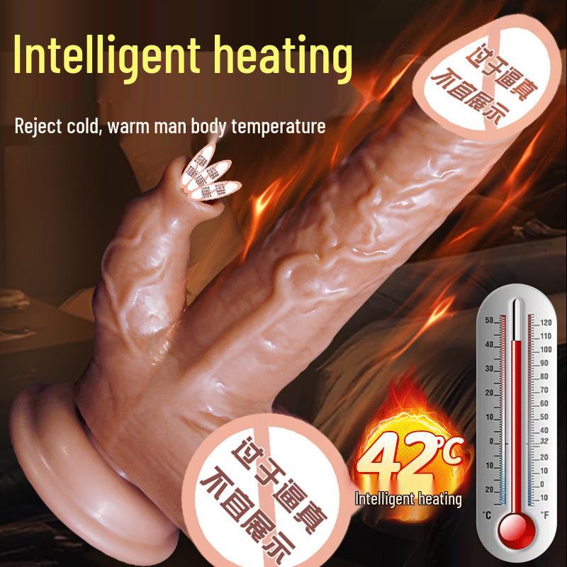 Langlebiger beheizter elektrischer Masturbator mit weichem, großem, realistischem Schaft