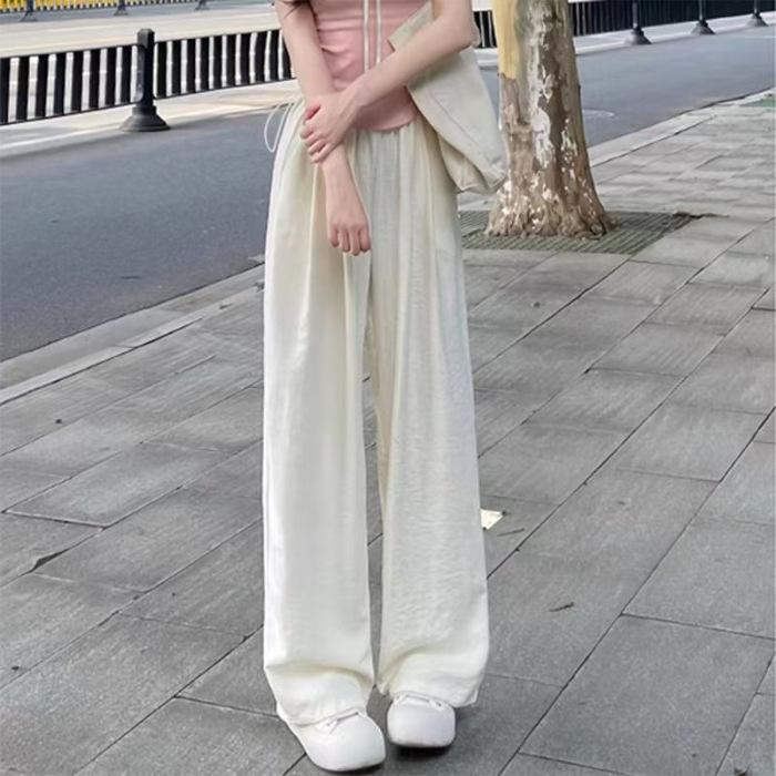 Summer Thin Section of Small Women Loose Summer Models Casual Long Trousers Outside Trousers Wide Leg Women Trousers
