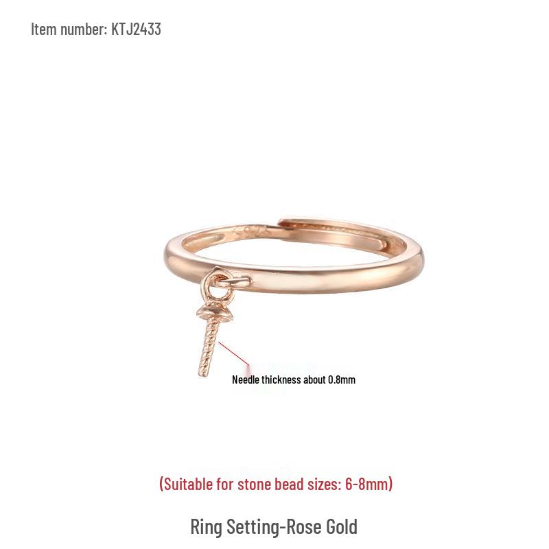 

Tide Fashion 925 Sterling Silver Baroque Pearl Ring Setting for Women рожевий колір золота