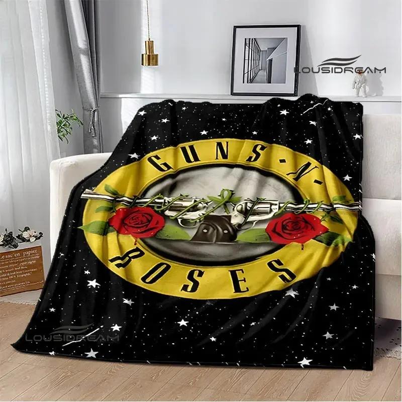 Guns n'roses band retro printed blankets Flannel Warm Blanket Soft Comfort Blanket Home Travel Blankets Bedding birthday gift