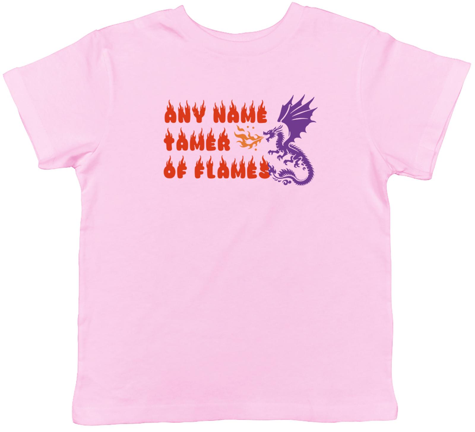 Personalised Any Name Tamer of Flames Dragon Kids T-Shirt Boys Girls Gift 110