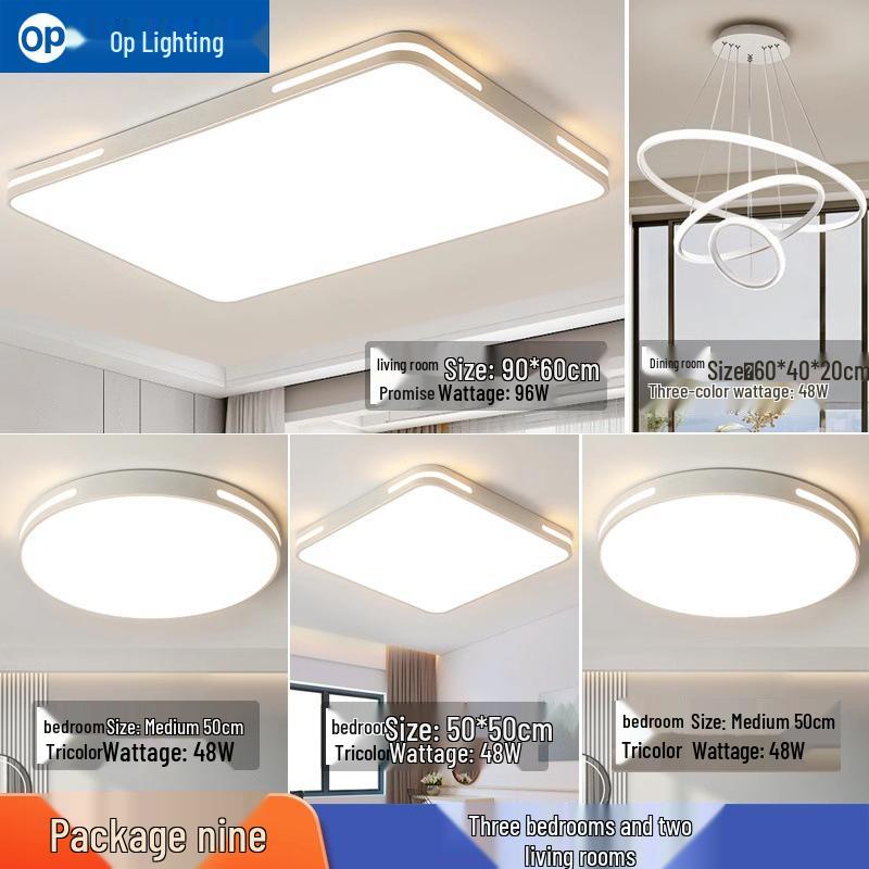 Ultra-Thin Minimalist LED Ceiling Light for Living Room, Dining Room, Bedroom - Modern Whole House Lighting Package