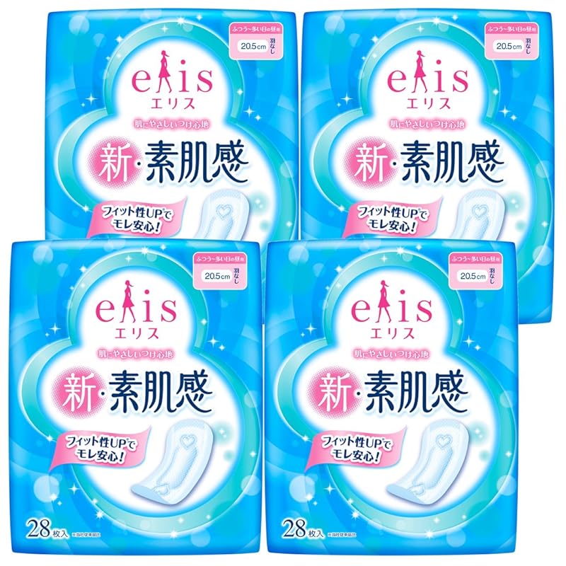 

Ellis New bare skin feeling No wings 20.5cm (Noon on normal to busy days) 112 sheets (28 sheets x 4 packs) [Bulk purchase]