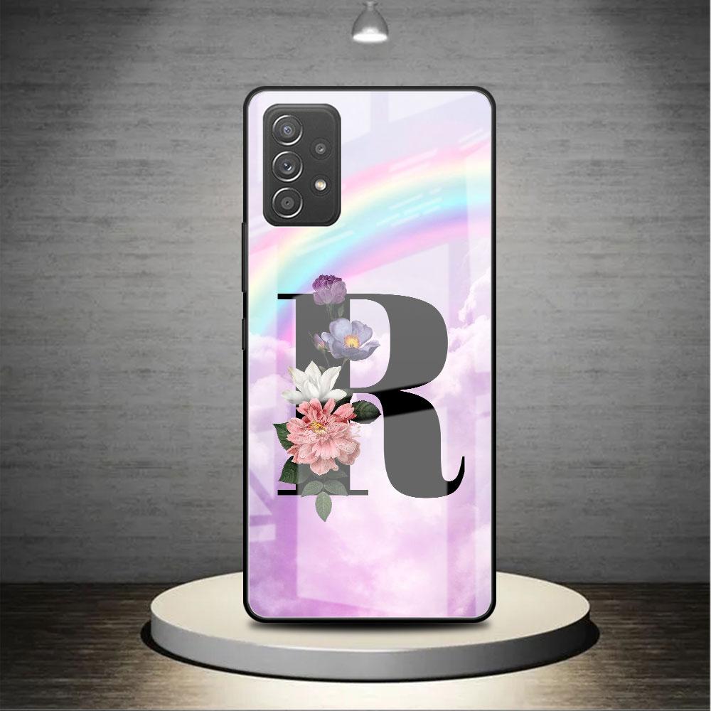 

Розовые буквы M S R Стеклянный чехол для Samsung Galaxy A52 A71 A50 A51 A70 A21s A31 A72 A10 A12 A30 A22 5G Чехол для телефона Samsung A53 5G