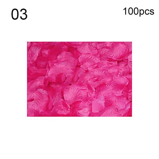 100Pcs Fake Flowers Romantic Colorful Fabric Artificial Rose Flower Petals for Wedding