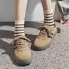 Height Increasing German Training Shoes Women's New Spring and Autumn White Shoes Muffin Small Leather Sneakers Thick Bottom Sneaker