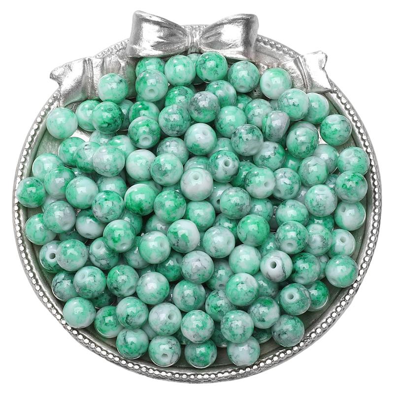 

30 шт. хрустальные стеклянные бусины для окрашивания фарфора свободные разделительные бусины для изготовления ювелирных изделий своими руками браслет ожерелье зелёный