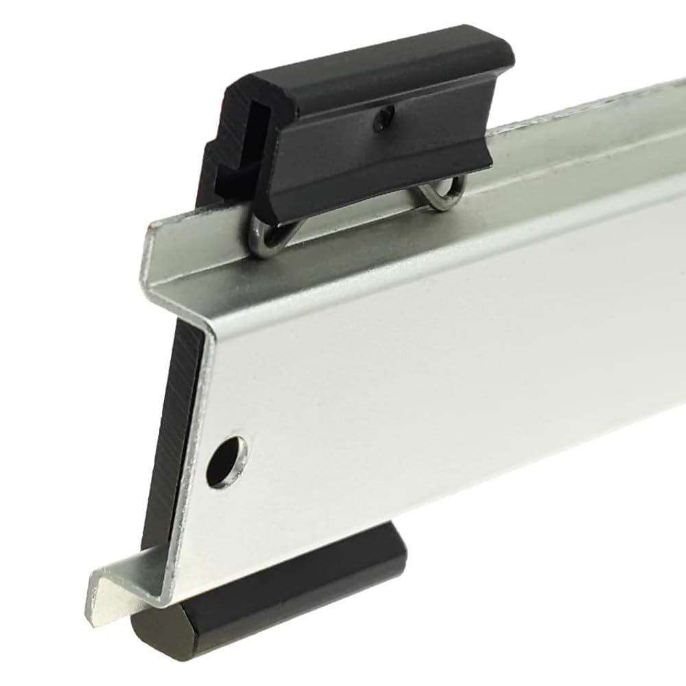 4Pcs 1.02 Width DIN Rail Mount Clip Black Universal Snap in Din-Rail Mounting Brackets Aluminum Alloy DIN Rail Fixed Clamp