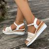 Fashion Plus Size Wedges Bohemian Sandals for Women Summer 2025 Platform Thick Bottom Sandles Woman Embroidery Lightweight Rome Sandals