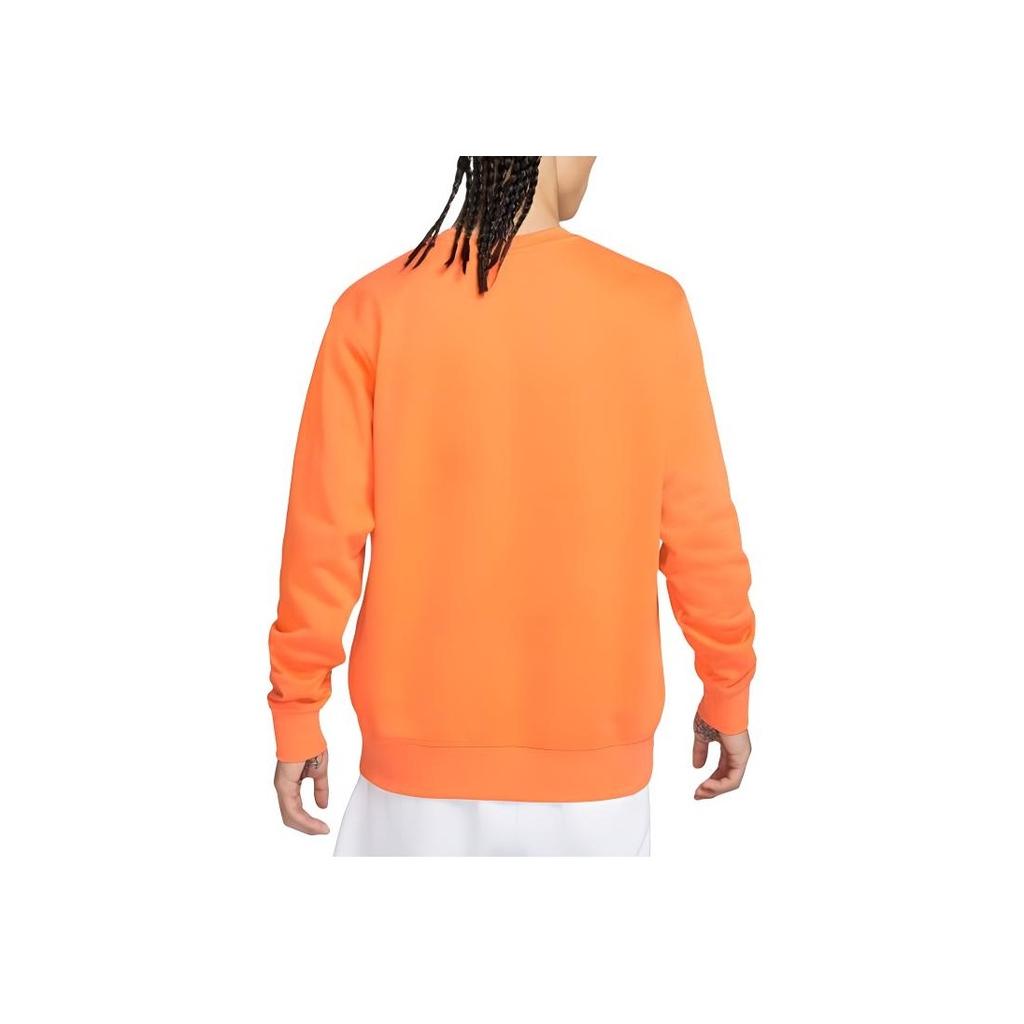 Nike NSW Club Crew FT Brodert Logo Ribbestrikket Pullover Genser Herre Genser Oransje BV2667-885
