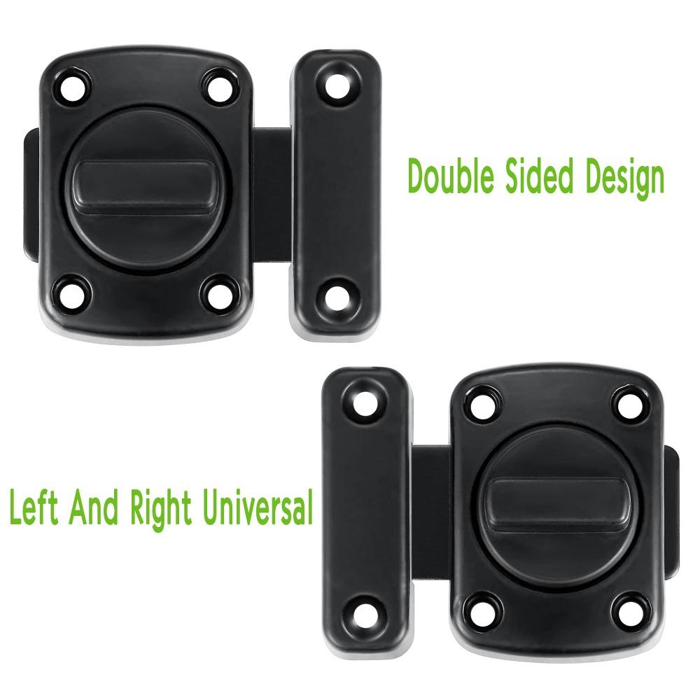 Black Door Lock Latch Rotate Bolt Gate Latches Portable Thickening Latch  Worker