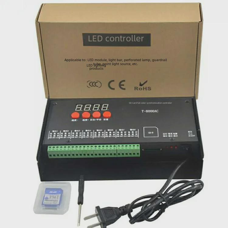 T-8000ACC Magic Color LED-Controller - 8-Port programmierbare Synchronisierung mit SD-Karte
