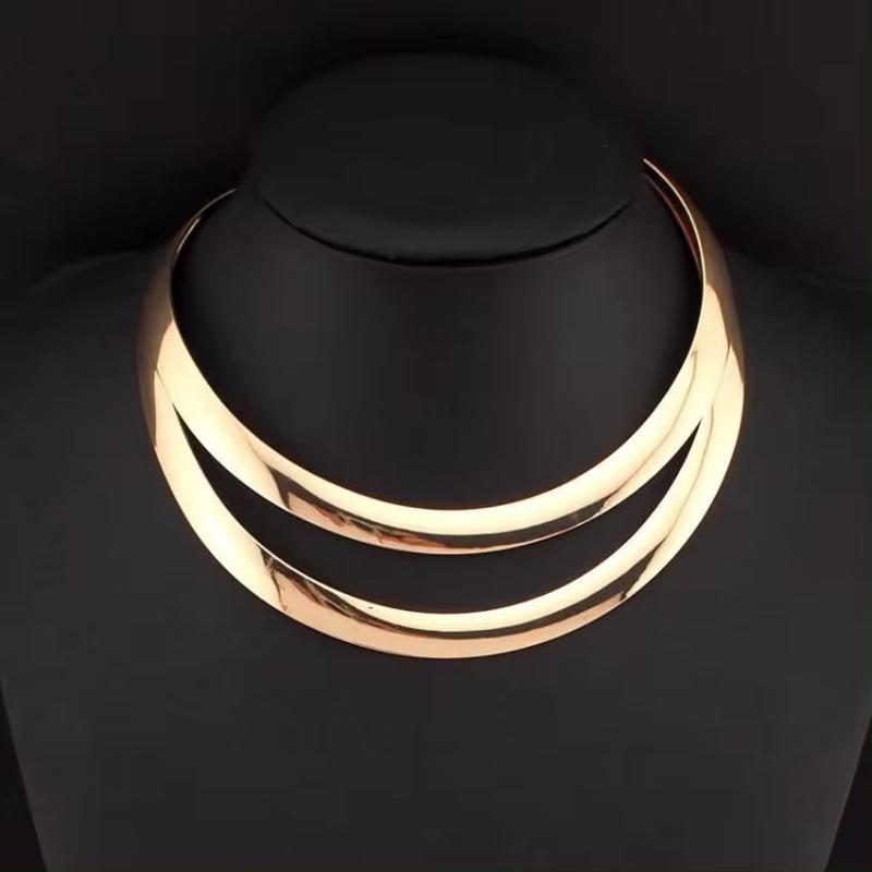 Meier Metal fashion geometric choker necklace - trendy versatile necklace collar золотой