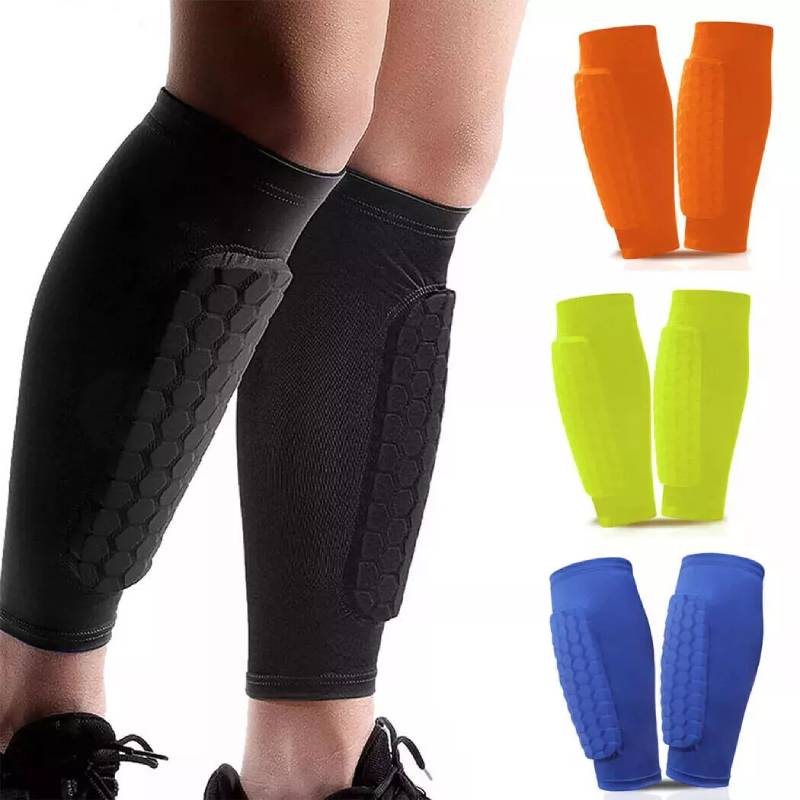 Shin Soccer Guard Calf Compression Sleeve Honeycomb Pads Breathable Tool Guard