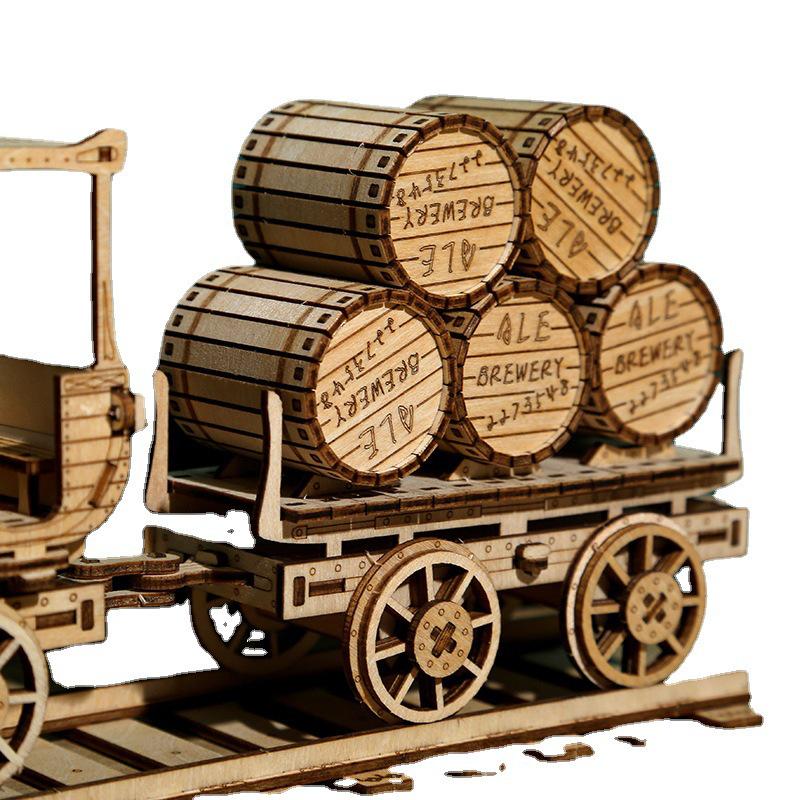 3D Wooden Puzzle - High Difficulty Adult Jigsaw: Wine Transport Truck Educational Model